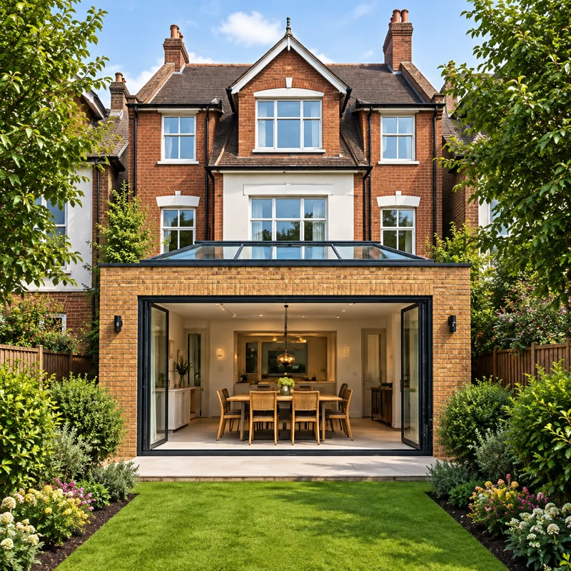 Concept render of a rear extension, drawn from the address